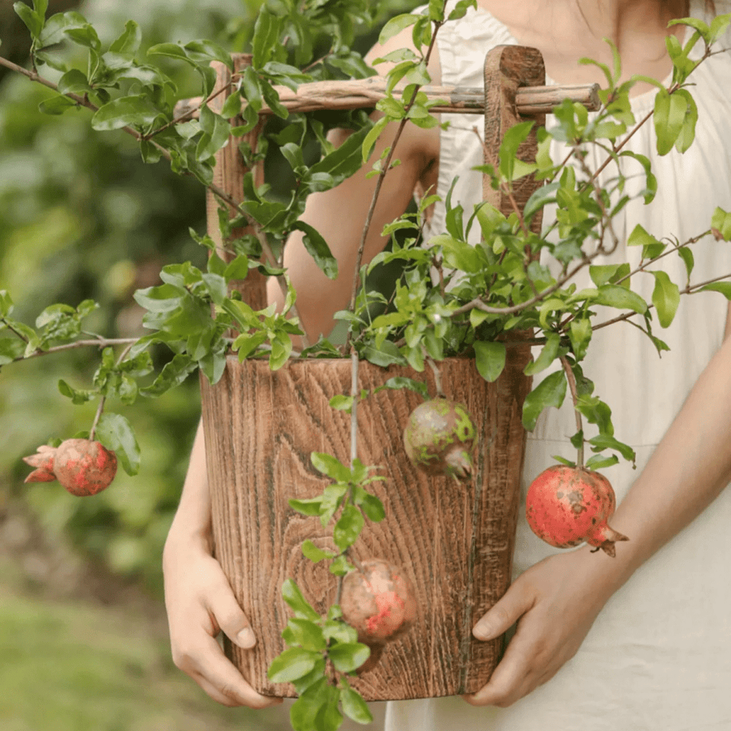 Old-fashioned Wooden Round Bucket