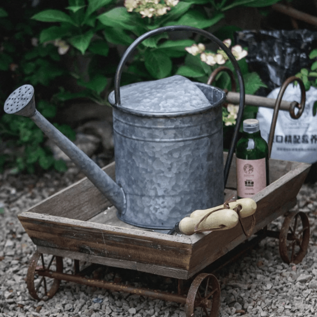 Small Decorative Wooden Wagon Flower Cart