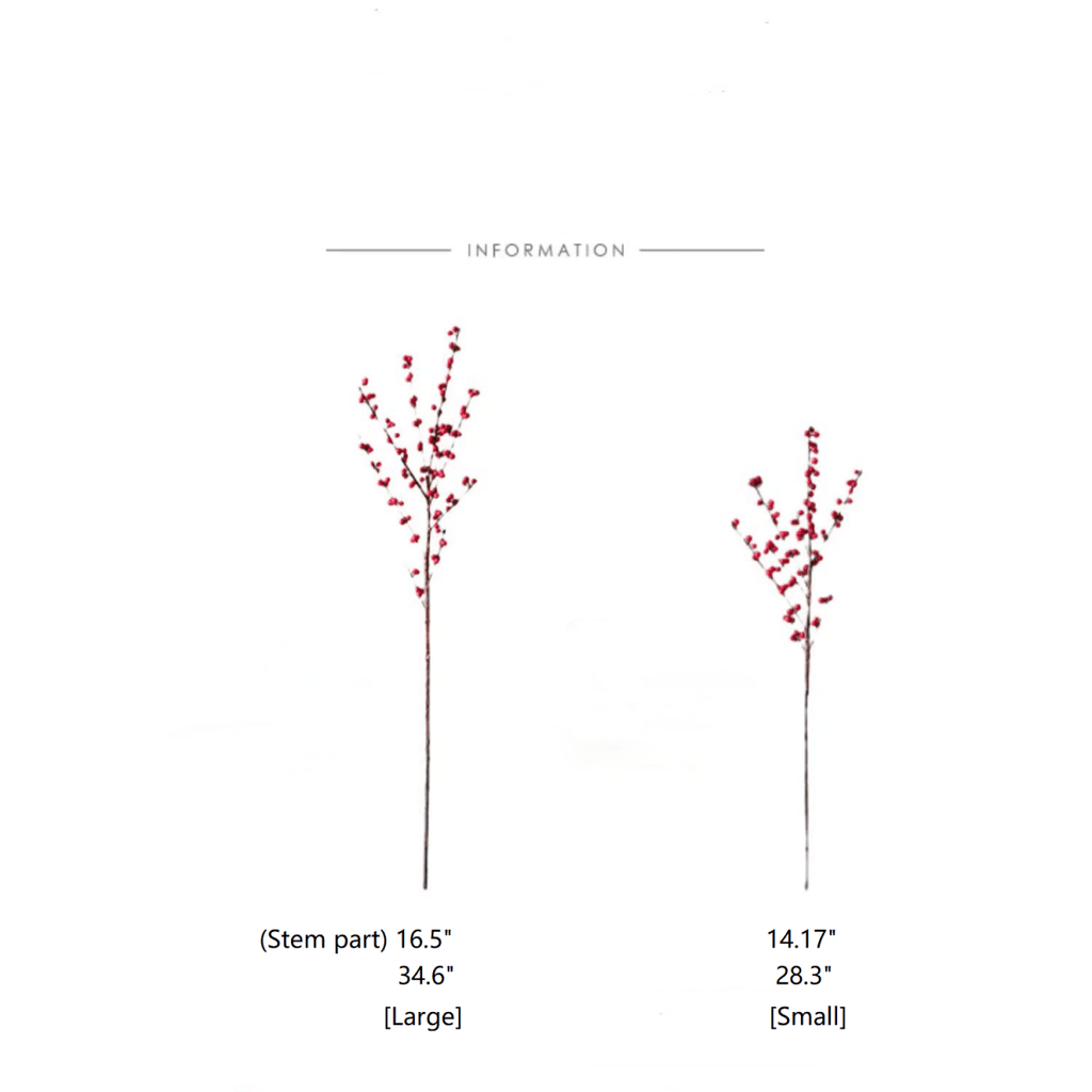 Faux Red Winterberry Stem