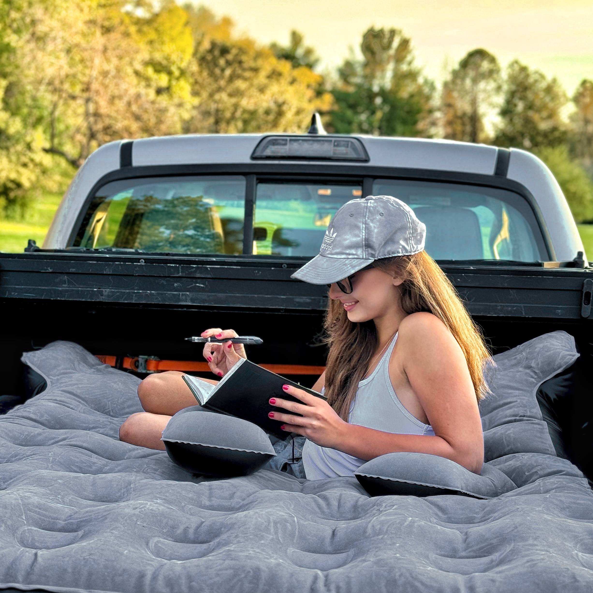 DikaSun 5.5-5.8 Ft Full Size Pickup Truck Bed Air Mattres,Grey