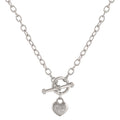 Avera Toggle Pave Heart Necklace in Polished Silver