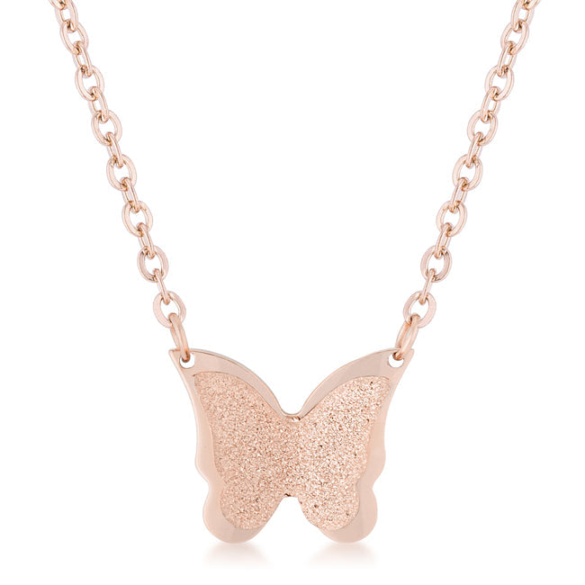 Avera Breanne Stainless Steel Butterfly Necklace