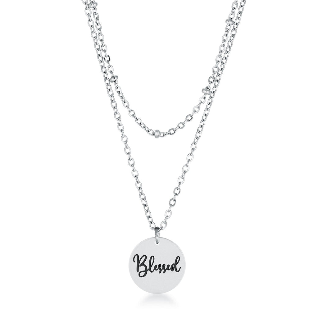 Avera Delicate Silver Plated Necklace Blessed Pendant