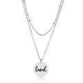 Avera Delicate Silver Plated Necklace Loved Pendant