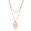 Avera Double Chain Hope Necklace In Rose Gold