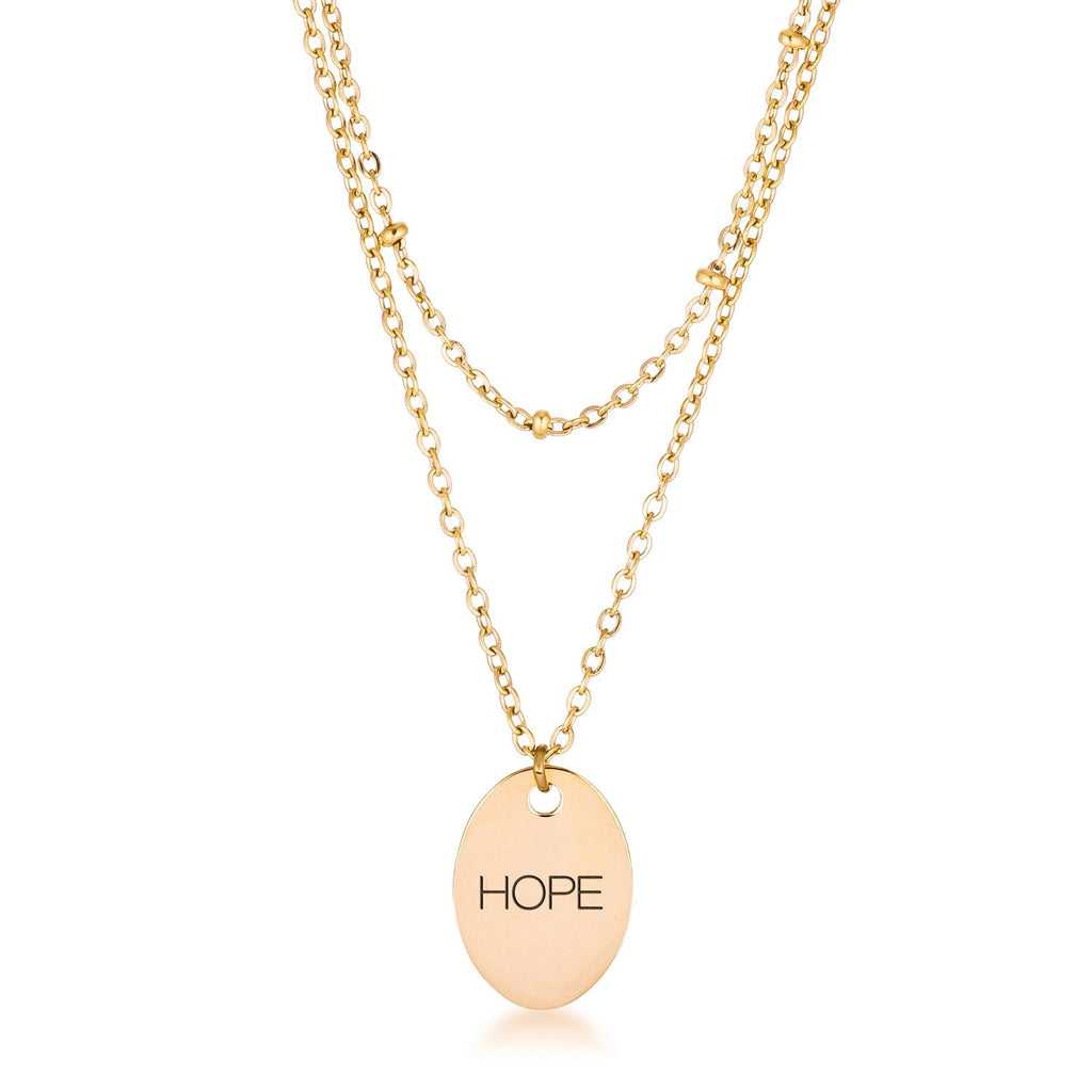 Avera Double Chain Hope Necklace In Radiant Gold