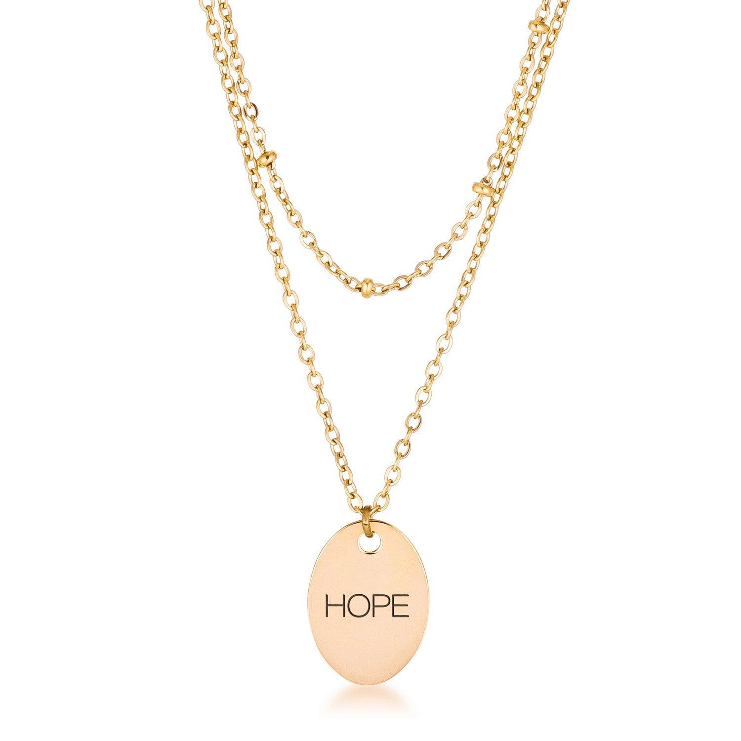 Avera Double Chain Hope Necklace In Radiant Gold