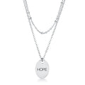 Avera Double Chain Hope Necklace In Polished Silver
