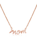 Avera Mom Script Necklace In Pink Finish