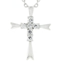 Avera Coupled Cross Pendant In Polished Silver