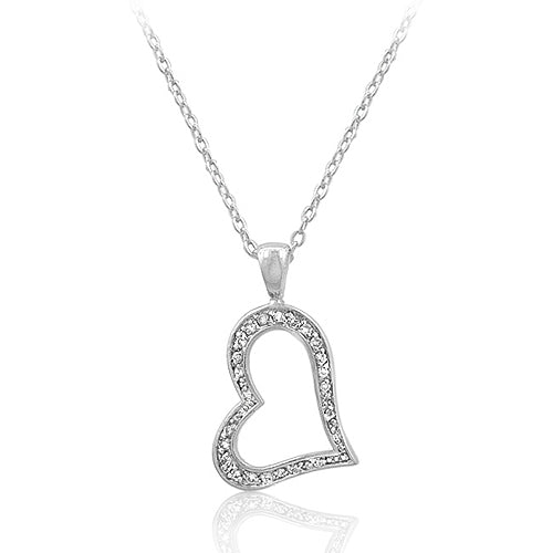 Avera Heart Silhouette Pendant in Polished Sterling Silver