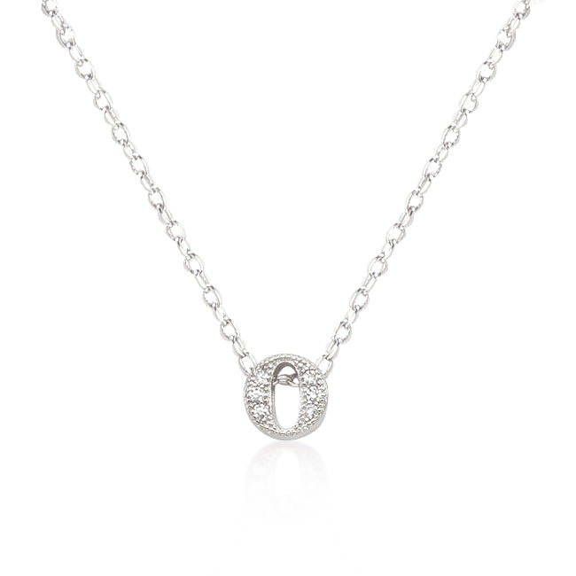 Avera Micro-Pave Initial O Pendant in Sterling Silver