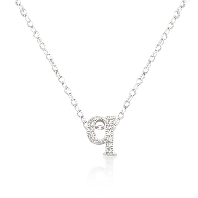 Avera Micro-Pave Initial Q Pendant In Sterling Silver