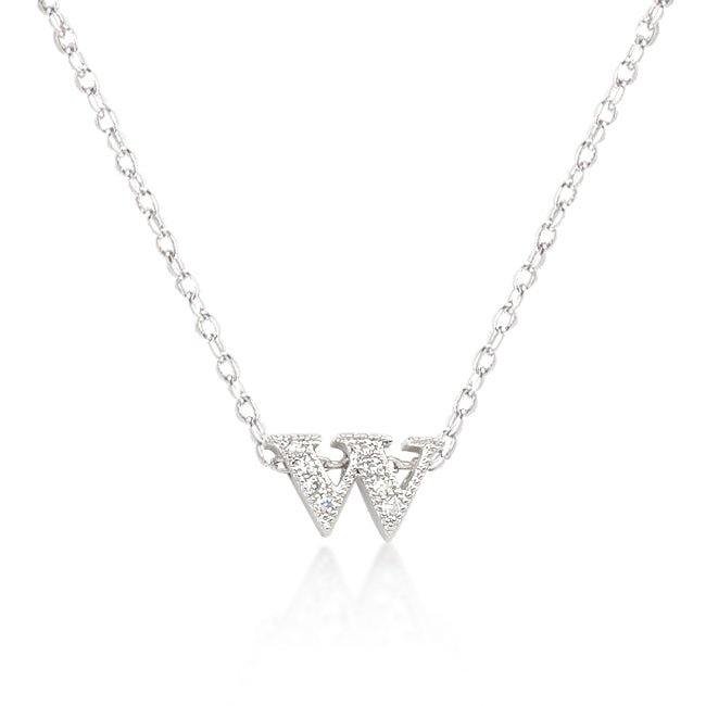 Avera Micro-Pave Initial W Pendant In Sterling Silver