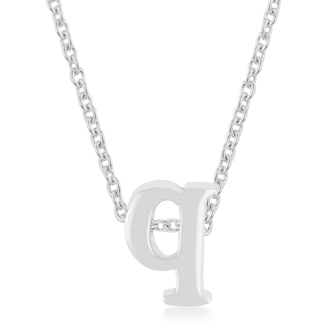 Avera Finish Initial Q Pendant In Sterling Silver