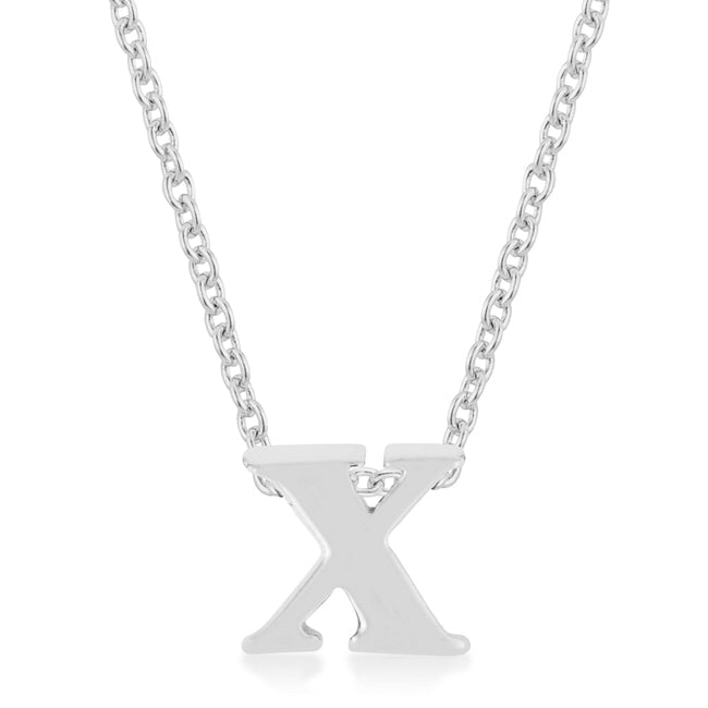 Avera Finish Initial X Pendant In Polished Sterling Silver