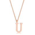 Avera Elaina Stainless Steel U Initial Necklace Gold Pendant