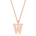 Avera Elaina Stainless Steel W Initial Necklace Gold Tone