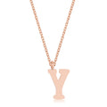Avera Elaina Stainless Steel Y Initial Necklace Gold