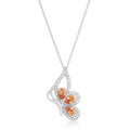 Avera Karen 2.8ct Cubic Zirconia Rhodium Butterfly Drop Necklace