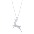 Avera .35 Ct Cz Reindeer Pave Holiday Pendant Necklace
