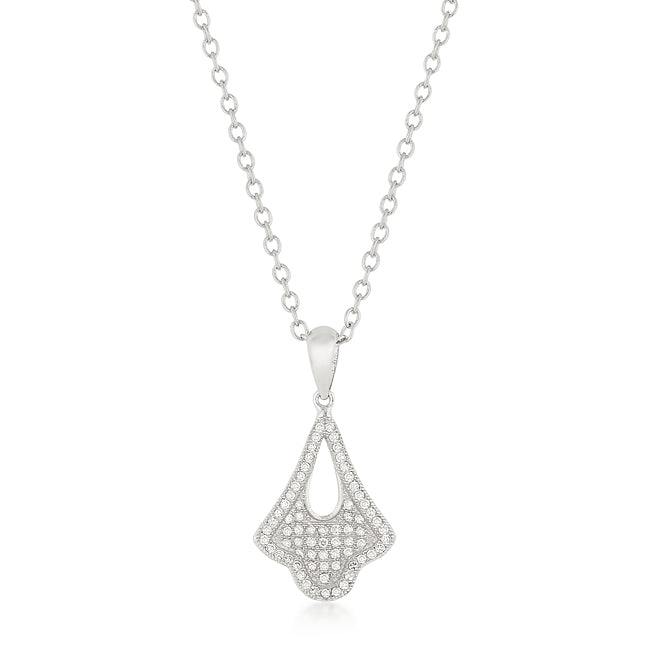 Avera Elegant Tear Drop Dangle Pendant in Polished Silver