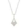 Avera Elegant Tear Drop Dangle Pendant in Polished Silver