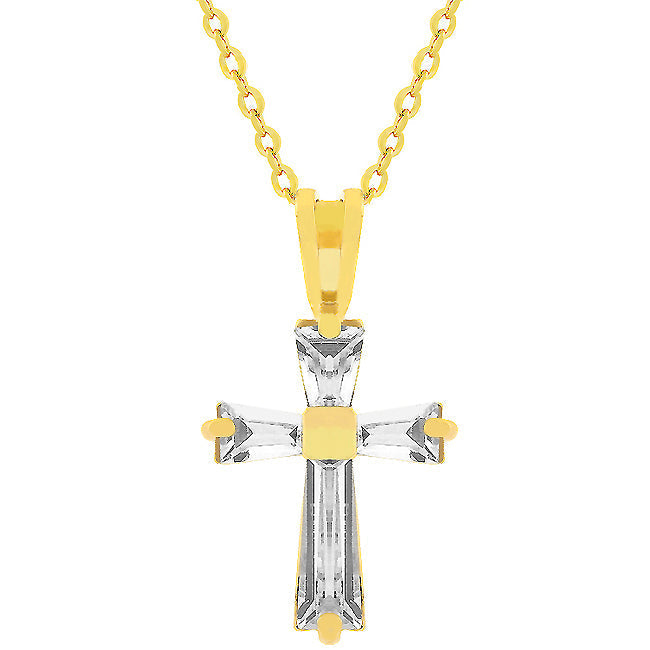 Avera Elegant Minimalist Cross Necklace In Pink