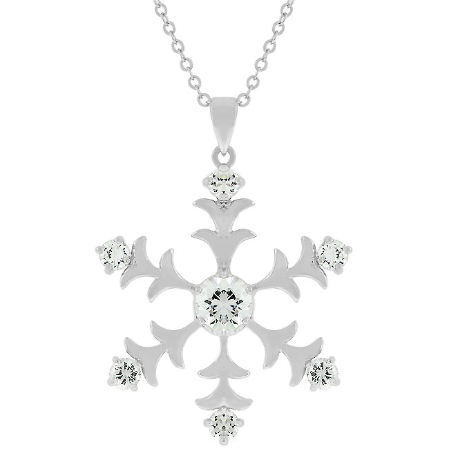 Avera Winter Elegance Snowflake Pendant in Sterling Silver