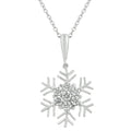 Avera Snowflake Cubic Zirconia Pendant in Sterling Silver
