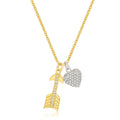 Avera Pave Heart and Arrow Pendant in Radiant Gold