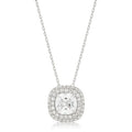 Avera Pave Halo Pendant In Sterling Silver
