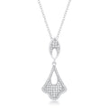 Avera Elegant Tear Drop Dangle Pendant for Women in Silver