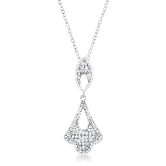 Avera Elegant Tear Drop Dangle Pendant for Women in Silver