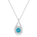 Avera Christal 1.2ct Cz Classic Necklace In Turquoise/Aqua