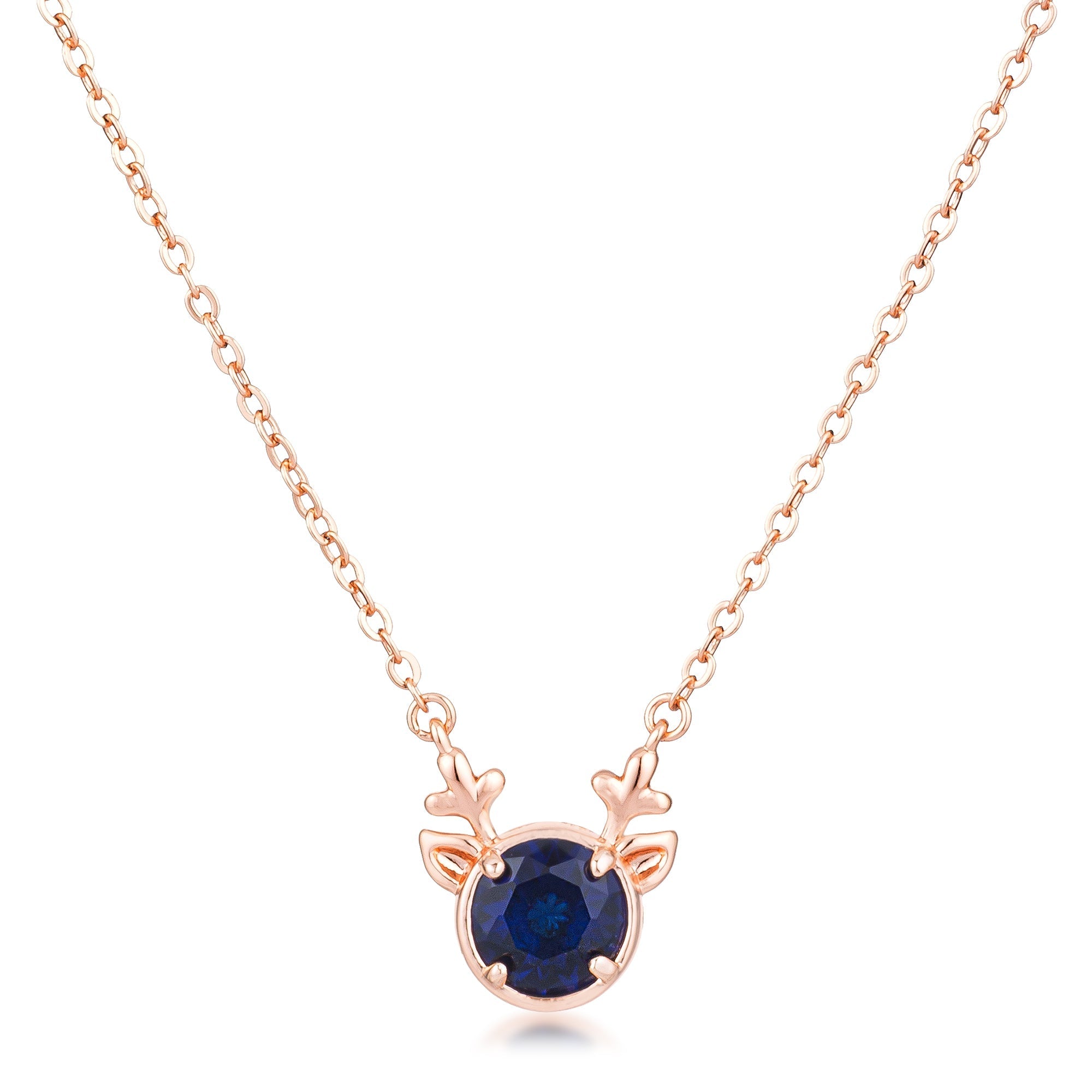 Avera Reversible Cubic Zirconia Reindeer Pendant Necklace