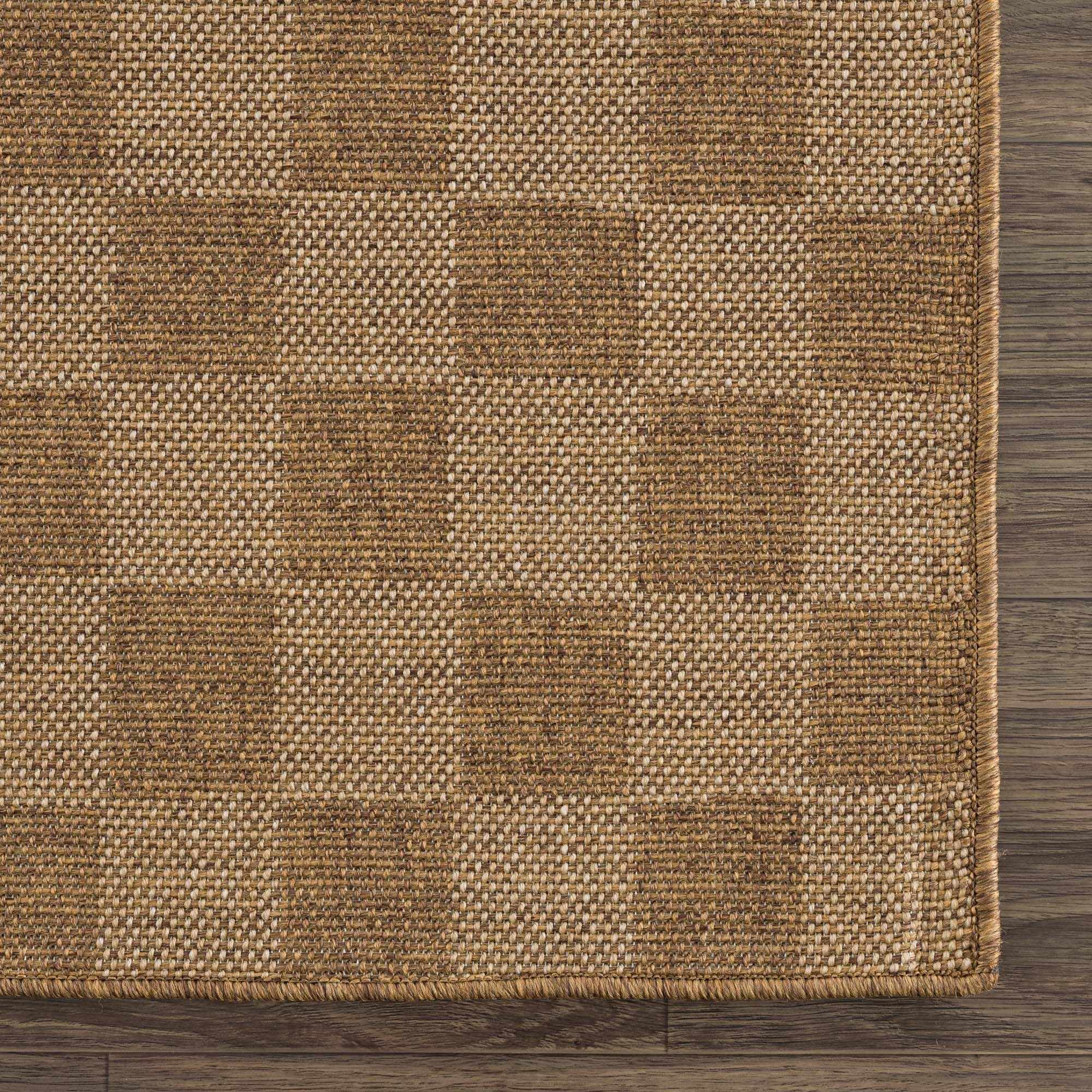 Kuval Checkered Brown Outdoor Rug