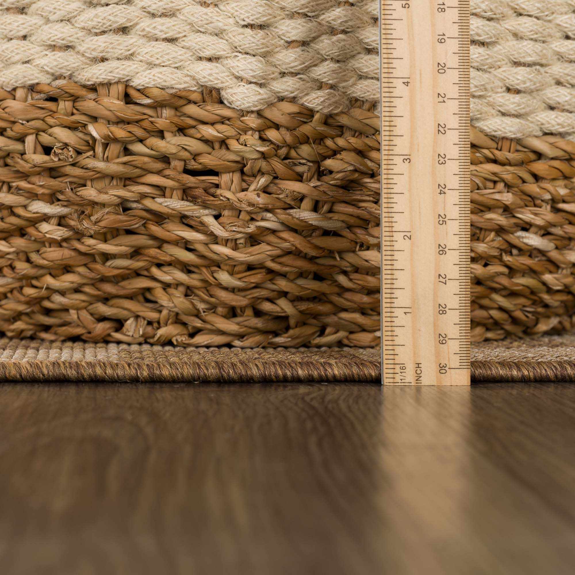 Kuval Checkered Brown Outdoor Rug