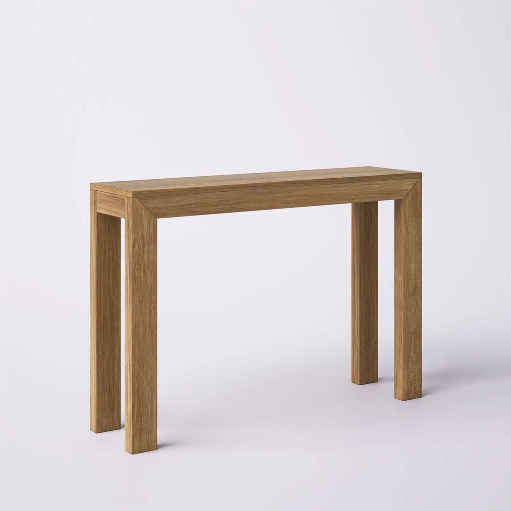 Solid Wood Modern Accent Console Table / Sofa Table in Medium Brown Pecan Finish