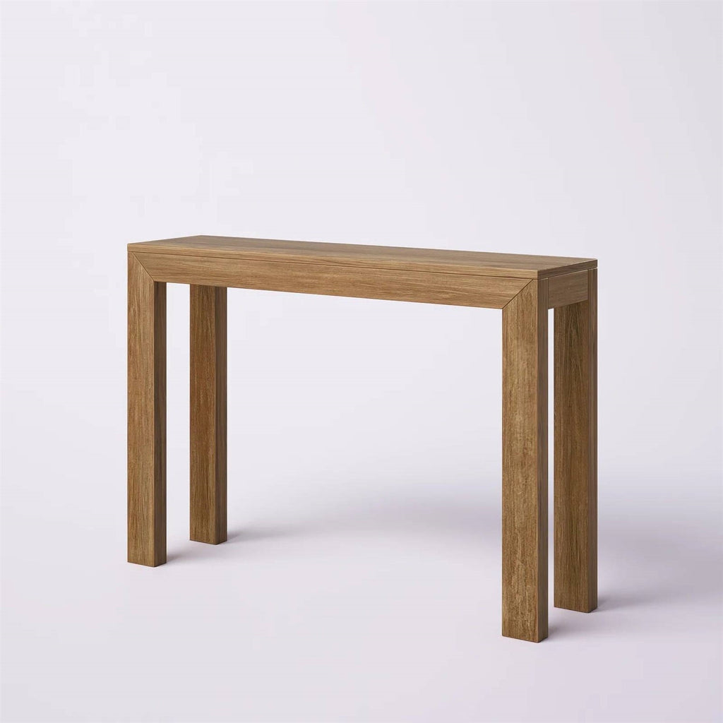 Solid Wood Modern Accent Console Table / Sofa Table in Medium Brown Pecan Finish