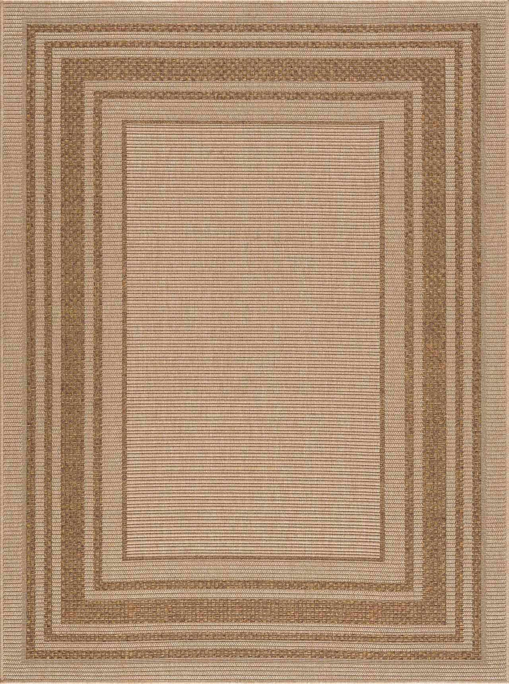 Isoko Bordered Faux Jute Outdoor Rug