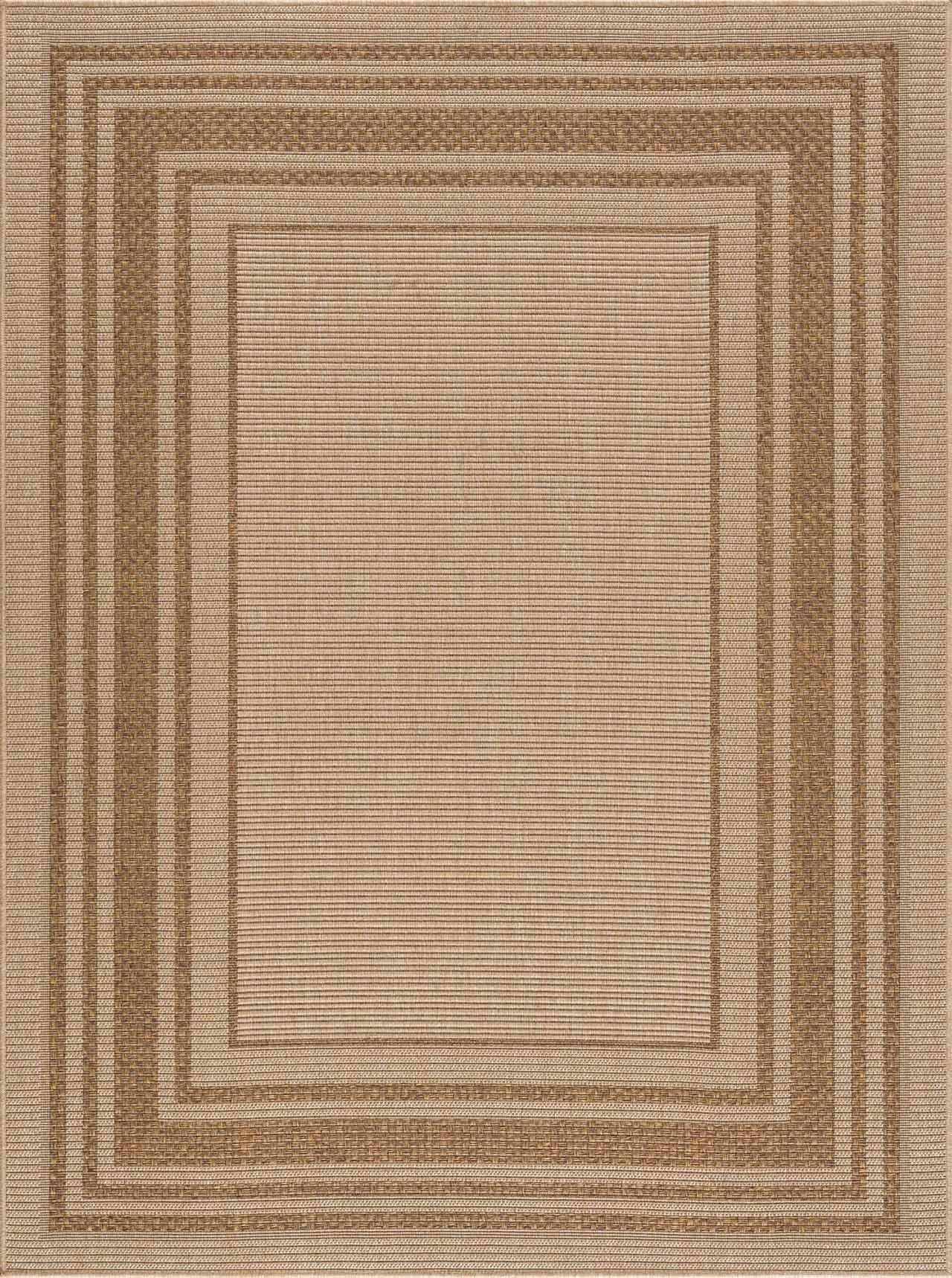 Isoko Bordered Faux Jute Outdoor Rug