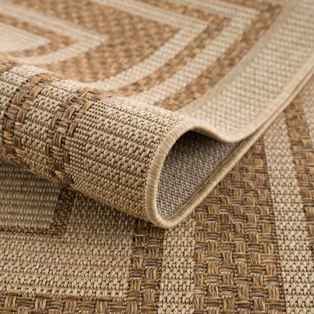 Isoko Bordered Faux Jute Outdoor Rug