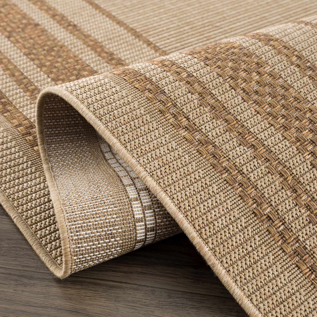 Isoko Bordered Faux Jute Outdoor Rug