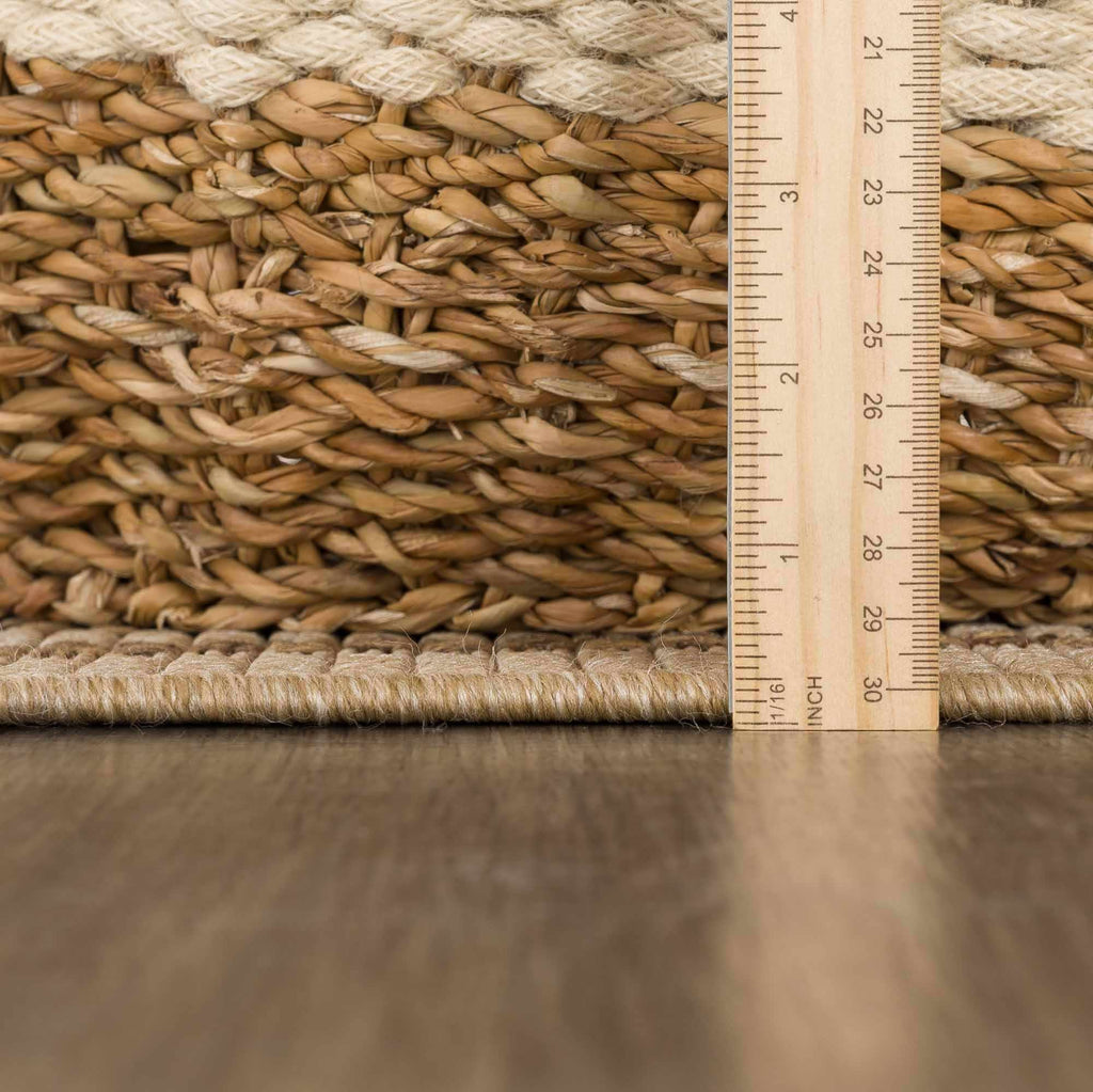 Isoko Bordered Faux Jute Outdoor Rug