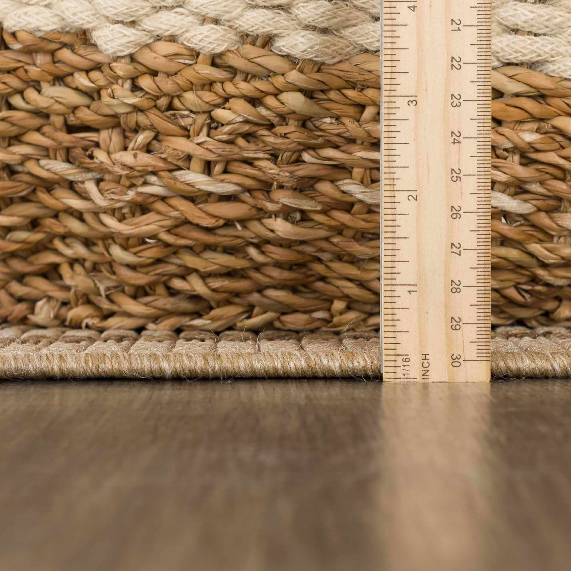 Isoko Bordered Faux Jute Outdoor Rug