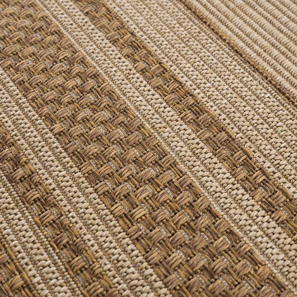 Isoko Bordered Faux Jute Outdoor Rug