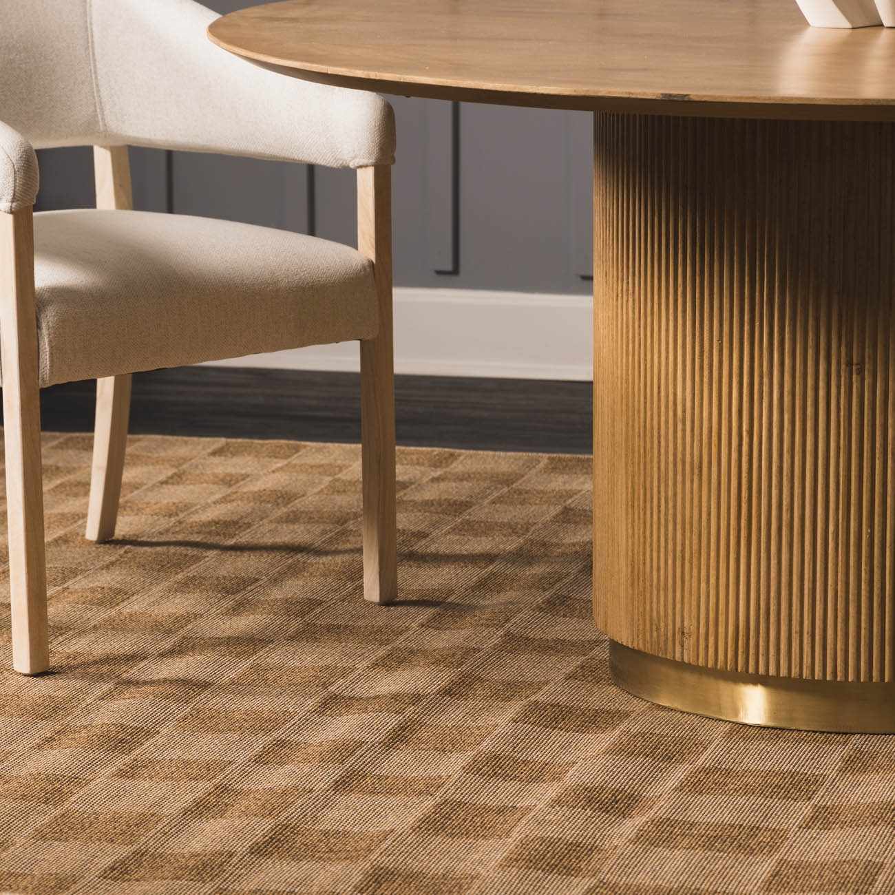 Kuval Checkered Brown Outdoor Rug