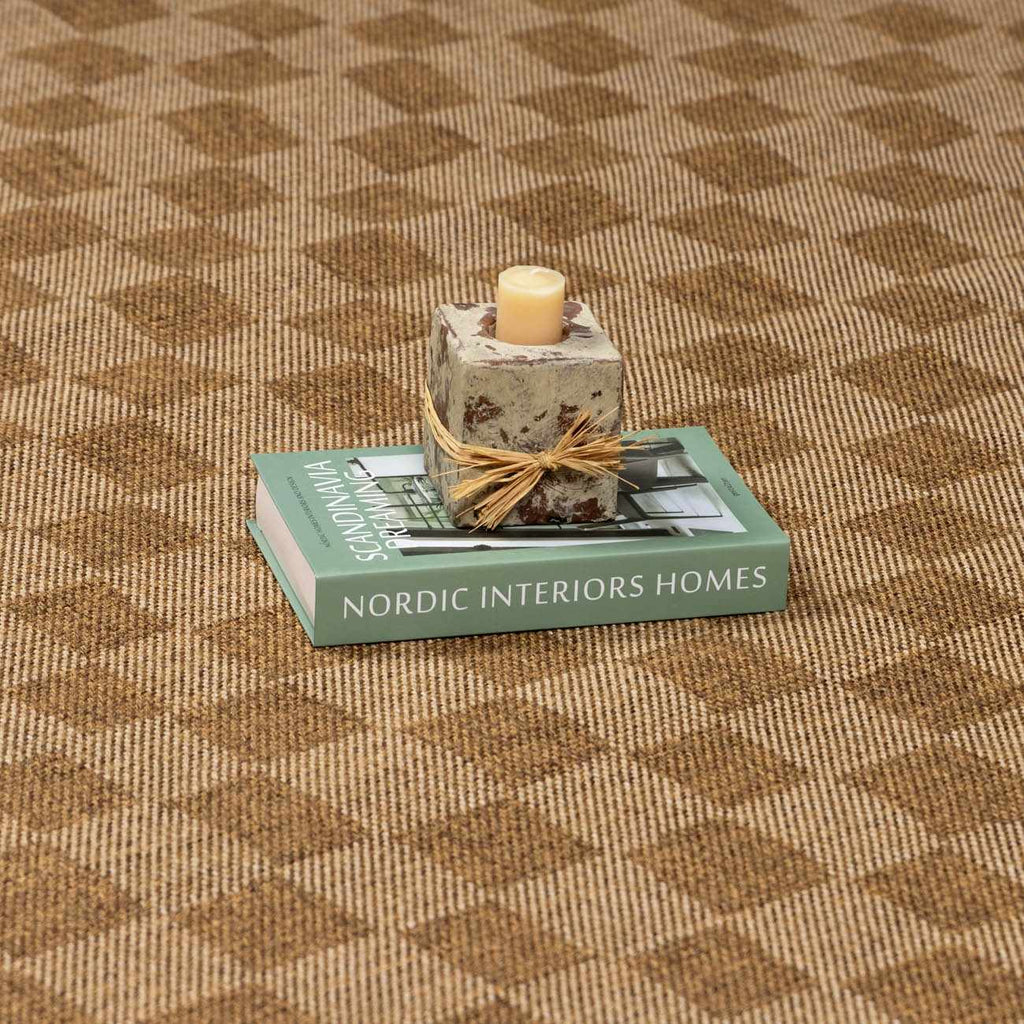 Kuval Checkered Brown Outdoor Rug