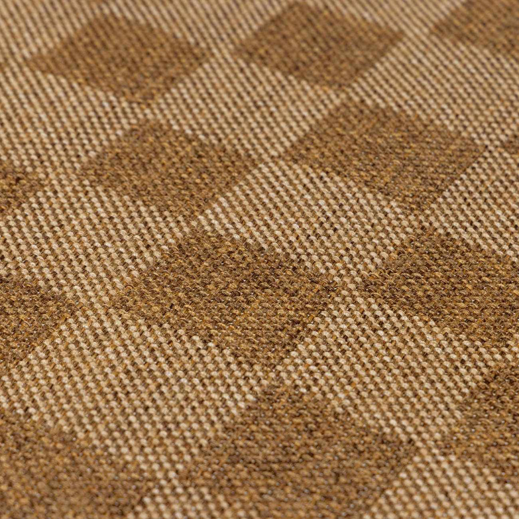 Kuval Checkered Brown Outdoor Rug